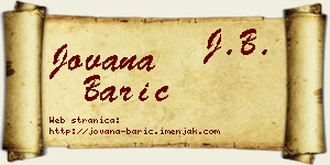 Jovana Barić vizit kartica